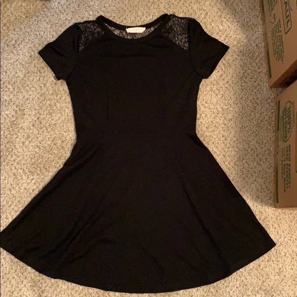 Black dress with simple laced top